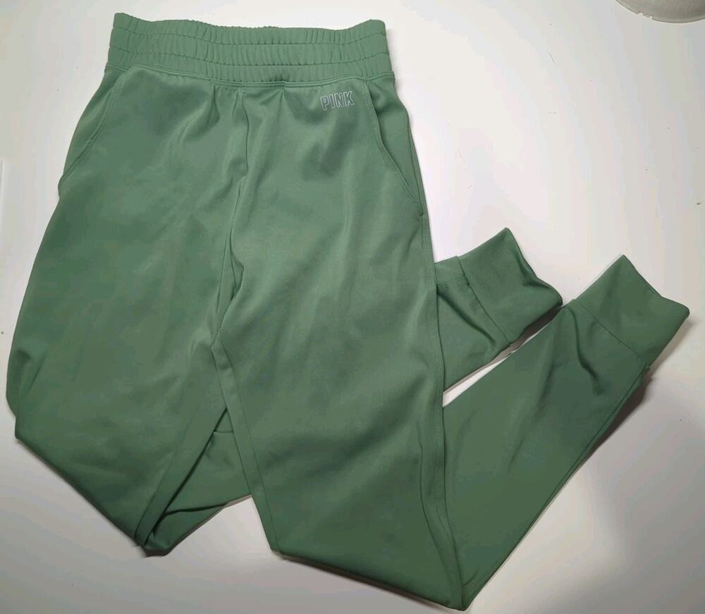 PINK Victoria's Secret Women Pants Joggers XS Sage Green With Pockets Recycled